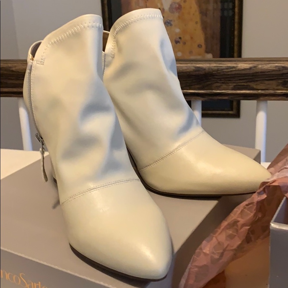 Cream color ankle boots